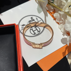 Replica Womens Jewelry Hermes Clic H Narrow Bracelet Pink A173PP280 AA184626