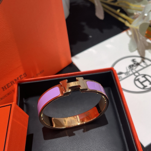 Hermes Clic H Narrow Bracelet Purple 