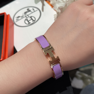 Replica Womens Jewelry Hermes Clic H Narrow Bracelet Purple A173PP280 AA184627