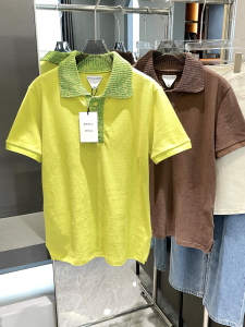 Bottega Veneta Yellow Kiwi Cotton Piquet Jersey Polo Knitted Collar Bottega Veneta Yellow Kiwi Cotton Piquet Jersey Polo Knitted Collar