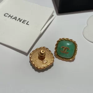 Replica Womens Jewelry Chanel CC Logo Green Earrings A173PP180 AA184784