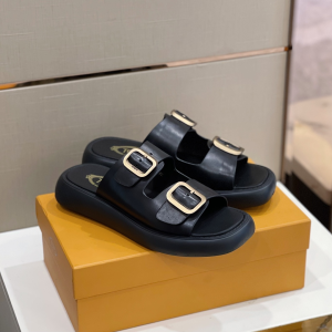 Tods Branded Metal Buckles Leather Slide Sandals Black Tods Branded Metal Buckles Leather Slide Sandals Black