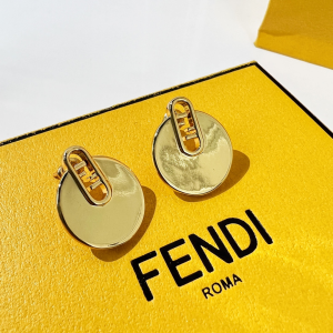 Replica Womens Jewelry Fendi VIP Olock Gold Circular Earrings A62PP180 AA184871