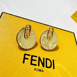 Replica Womens Jewelry Fendi VIP Olock Gold Circular Earrings A62PP180 AA184871