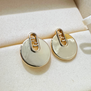 Replica Womens Jewelry Fendi VIP Olock Gold Circular Earrings A62PP180 AA184871
