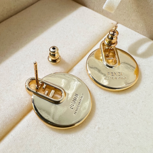 Replica Womens Jewelry Fendi VIP Olock Gold Circular Earrings A62PP180 AA184871
