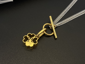 Replica Womens Jewelry Loewe Anagram Pendant Necklace in Gold A39PP130 AA184860