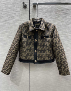 Fendi Fendace Brown Canvas Jacket 