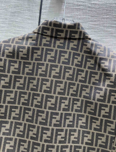 Replica Womens Clothing Fendi Fendace Brown Canvas Jacket SML A40PP980 AA185026