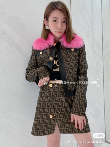 Replica Womens Clothing Fendi Fendace Brown Canvas Jacket SML A40PP980 AA185026