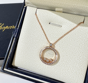 Chopard VIP Gold Happy Diamonds Pendant Necklace 
