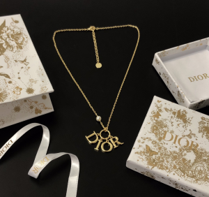 Dior Revolution Monogram Gold Pendant Necklace 