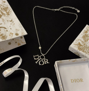 Dior Revolution Monogram Silver Pendant Necklace 