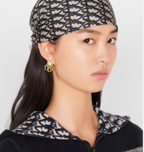 Replica Womens Jewelry Dior Tribales Monogram Earrings Gold A39PP130 AA185260