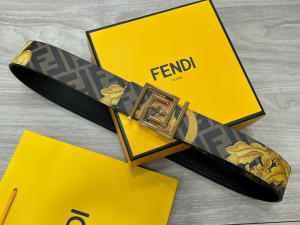 Versace Black Fendace Fabric Reversible Belt 40MM 