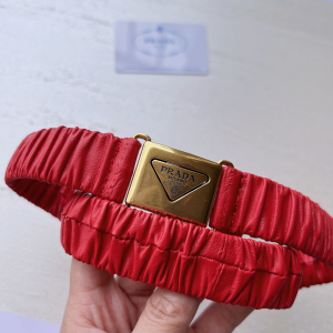 Replica Womens Belts Prada Red Elasticized Nappa Leather Belt 25MM A175PP240 AA185629