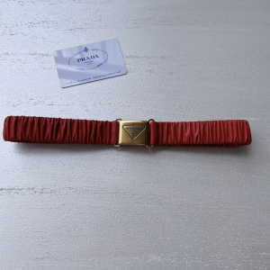 Replica Womens Belts Prada Red Elasticized Nappa Leather Belt 25MM A175PP240 AA185629