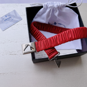 Replica Womens Belts Prada Red Elasticized Nappa Leather Belt 25MM A175PP240 AA185632