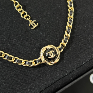 Replica Womens Jewelry Chanel Chain and Leather Necklace A62PP180 AA185428