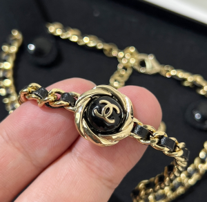 Replica Womens Jewelry Chanel Chain and Leather Necklace A62PP180 AA185428