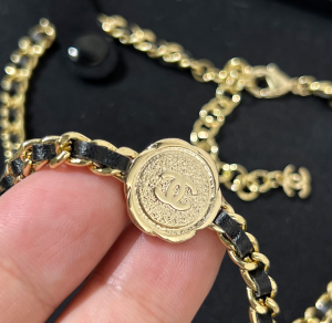 Replica Womens Jewelry Chanel Chain and Leather Necklace A62PP180 AA185428