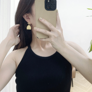 Replica Womens Jewelry Chanel Gold CC Logo Earrings A62PP180 AA185429