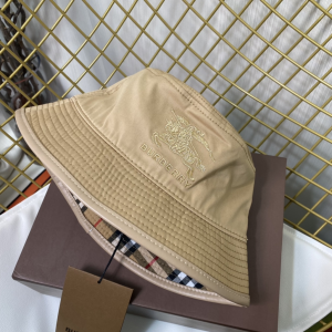 Replica Womens Hat Burberry Beige Canvas Check Bucket Hat A144PP180 AA185759