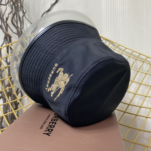 Replica Womens Hat Burberry Black Canvas Check Bucket Hat A144PP180 AA185758