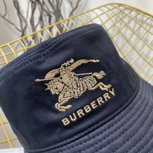 Replica Womens Hat Burberry Black Canvas Check Bucket Hat A144PP180 AA185758