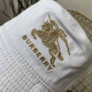 Replica Womens Hat Burberry White Canvas Check Bucket Hat A144PP180 AA185757