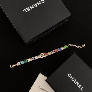 Chanel Gold CC Multicolor Crystals Bracelet 