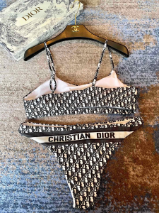 Replica Free Gift Dior Oblique Black Cotton Swimsuit Bikini SML A123PP105 AA185857