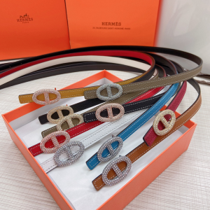 Hermes Crystals Chaine Dancre Leather Belt 13MM 