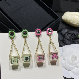 Replica Womens Jewelry Chanel CC N5 Crystals Earrings Green A152PP180 AA185890