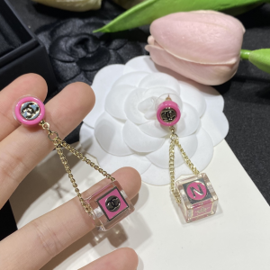 Replica Womens Jewelry Chanel CC N5 Crystals Earrings Pink A152PP180 AA185891
