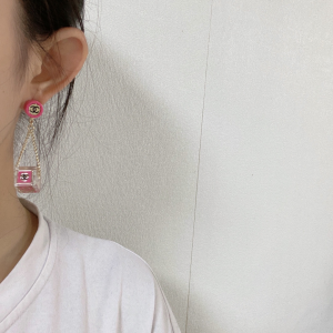 Replica Womens Jewelry Chanel CC N5 Crystals Earrings Pink A152PP180 AA185891