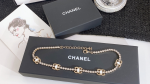 Chanel Gold Multi CC Logo Crystals Necklace 