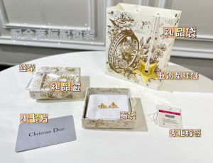 Replica Womens Jewelry Dior VIP CD Navy Diamond Earrings A62PP180 AA185839