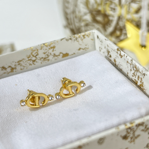 Replica Womens Jewelry Dior VIP CD Navy Diamond Earrings A62PP180 AA185839