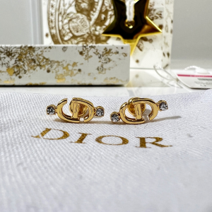 Replica Womens Jewelry Dior VIP CD Navy Diamond Earrings A62PP180 AA185839