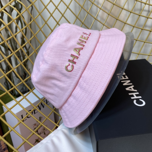 Replica Womens Hats Chanel Pink Cotton Bucket Hat A190PP180 AA186249