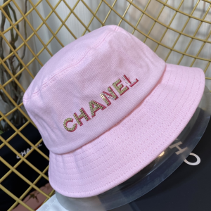 Replica Womens Hats Chanel Pink Cotton Bucket Hat A190PP180 AA186249