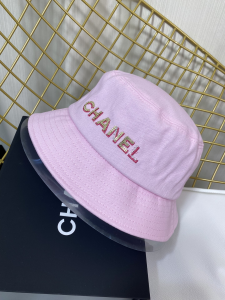 Replica Womens Hats Chanel Pink Cotton Bucket Hat A190PP180 AA186249