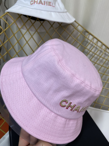 Replica Womens Hats Chanel Pink Cotton Bucket Hat A190PP180 AA186249