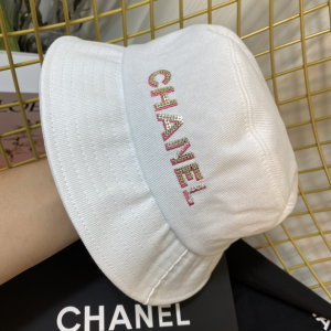 Replica Womens Hats Chanel White Cotton Bucket Hat A190PP180 AA186250