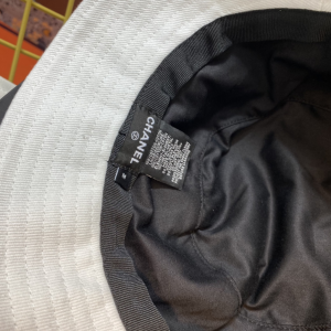 Replica Womens Hats Chanel White Cotton Bucket Hat A190PP180 AA186250