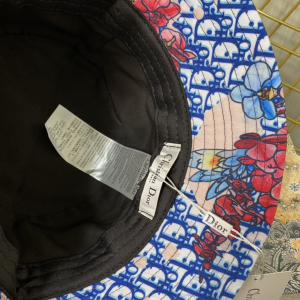 Replica Womens Hats Dior Blue Dior Obliue Flowers Bucket Hat A190PP180 AA186246