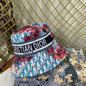 Dior Green Dior Obliue Flowers Bucket Hat 
