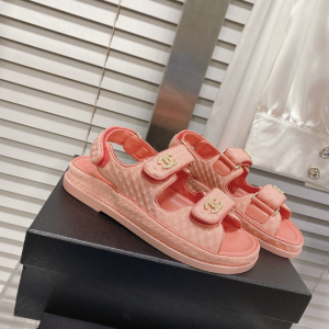 Chanel CC Dad Pink Knitwear Sandal 