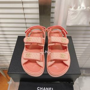 Replica Womens Shoes Chanel CC Dad Pink Knitwear Sandal 35 To 41 A151PP480 AA186149